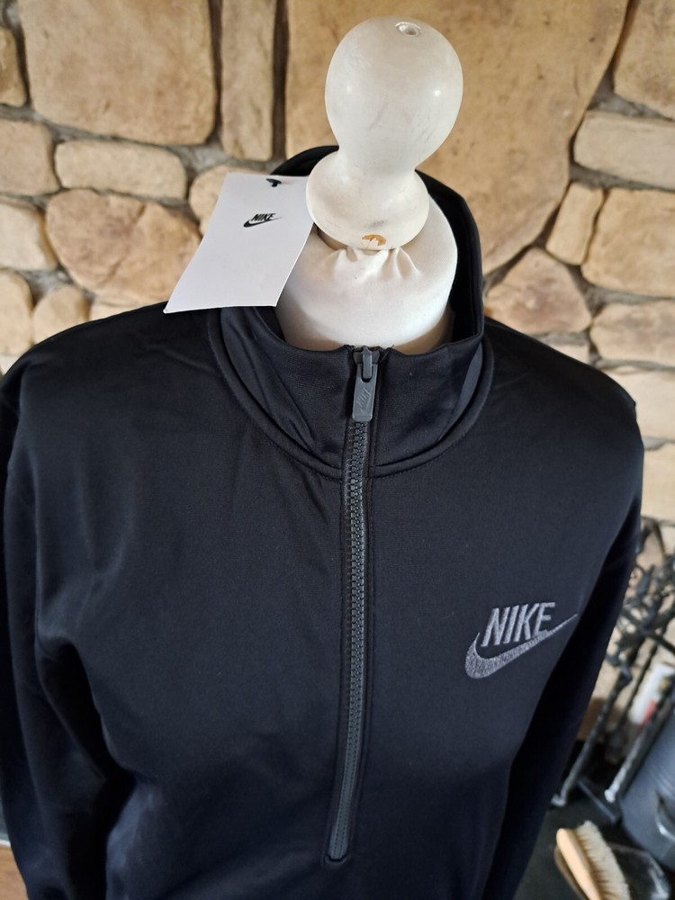 Nike PK Basic Half Zip Track Top Black Grey Size S BNWT RRP £72