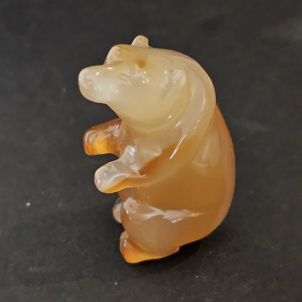 Bear Carved Carnelian Translucent Self Confidence Gemstone