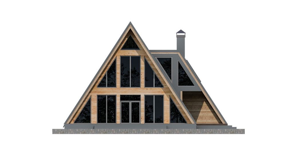 64’x50’ 2-Beds 3-Baths Charming A-Frame Architectural Build Plans PDF Download