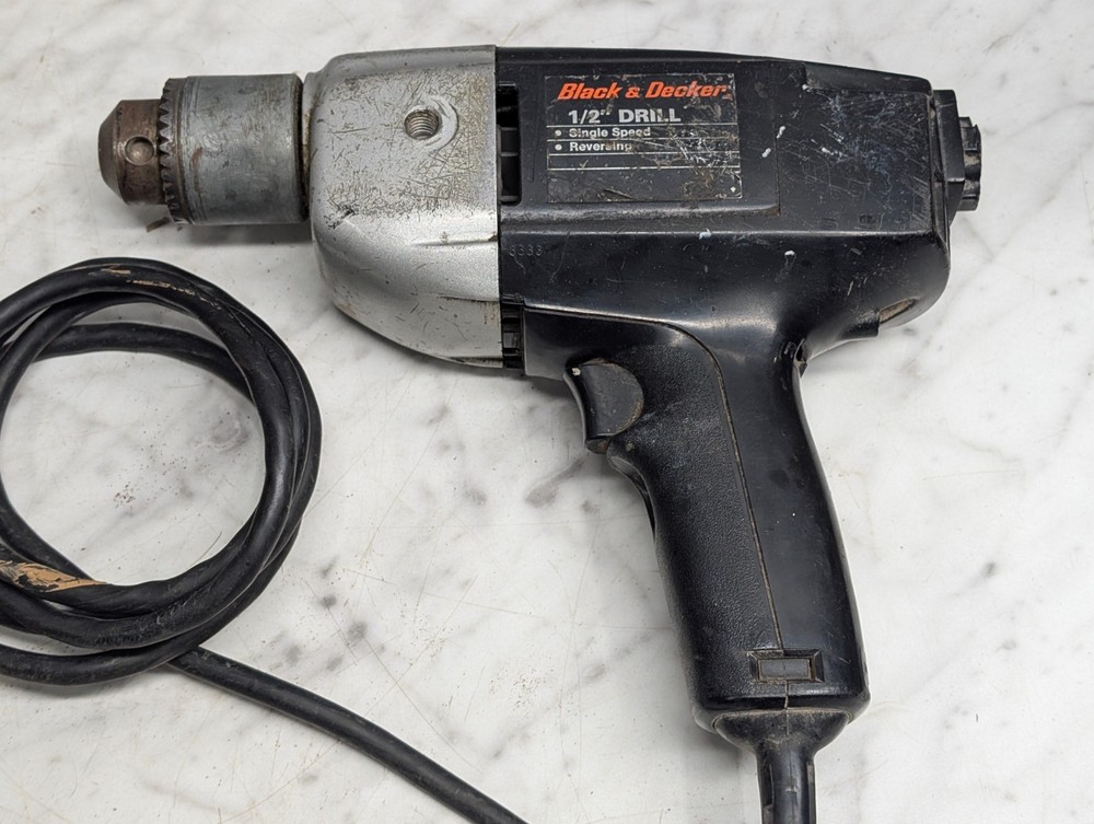 Black & Decker Corded 1/2" Single Speed Reversing Drill Model #7224 Type 2