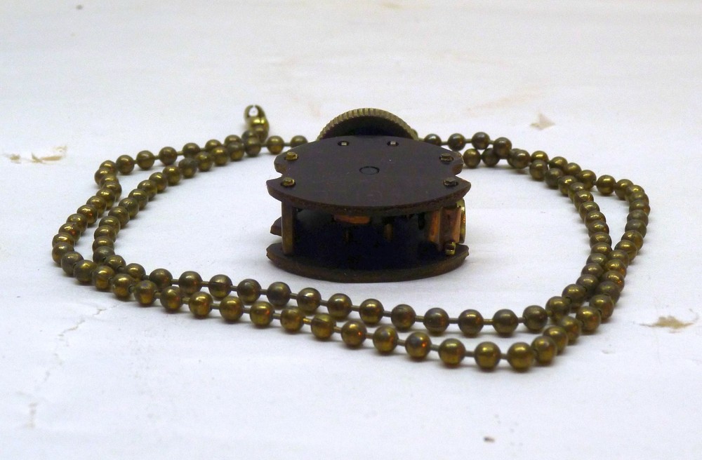 Vintage Brass MCGILL LEVOLIER Single Circuit ON/OFF Pull Chain Switch #5