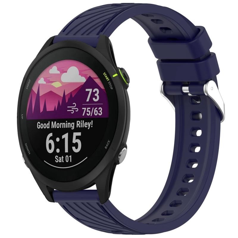 Garmin Forerunner 255 Silicone Strap 22mm Night Blue Stripe Texture