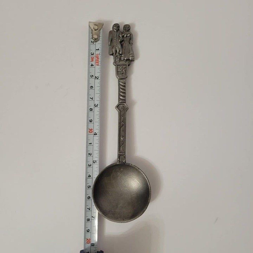 Vintage Dutch Pewter Wedding Spoon