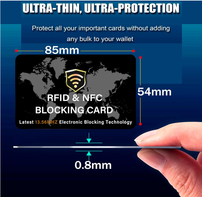 SaiTech IT 2 Pack RFID Blocking Card NFC Contactless 2pk-Black, Black