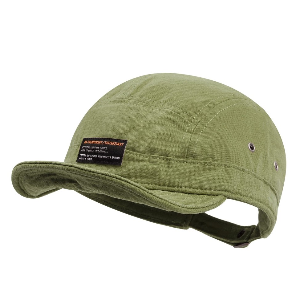 Short Brim Baseball Cap 5 Panel Hat Soft Short Bill One Size Dy09-green
