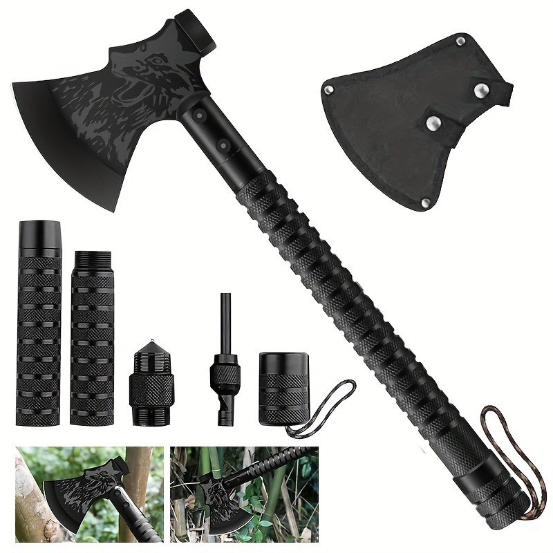 18" Tactical Camping Axe with Sheath - Multi-Functional Survival Gear Tool Kit