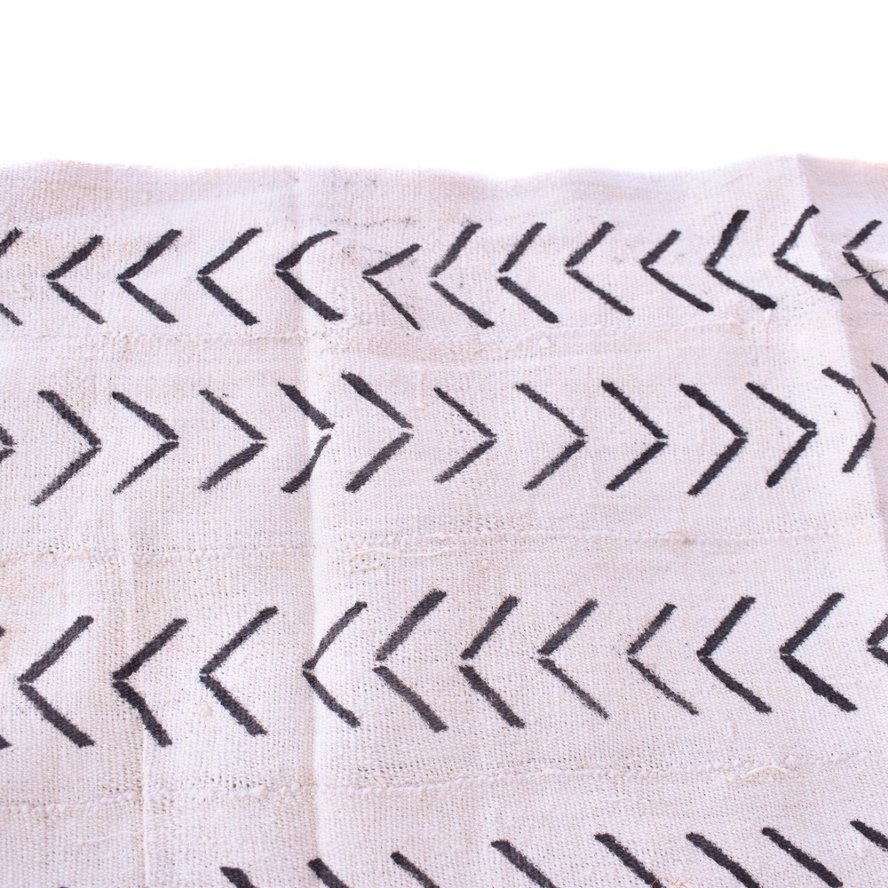 White Mudcloth Textile Mali 59x43 Inch