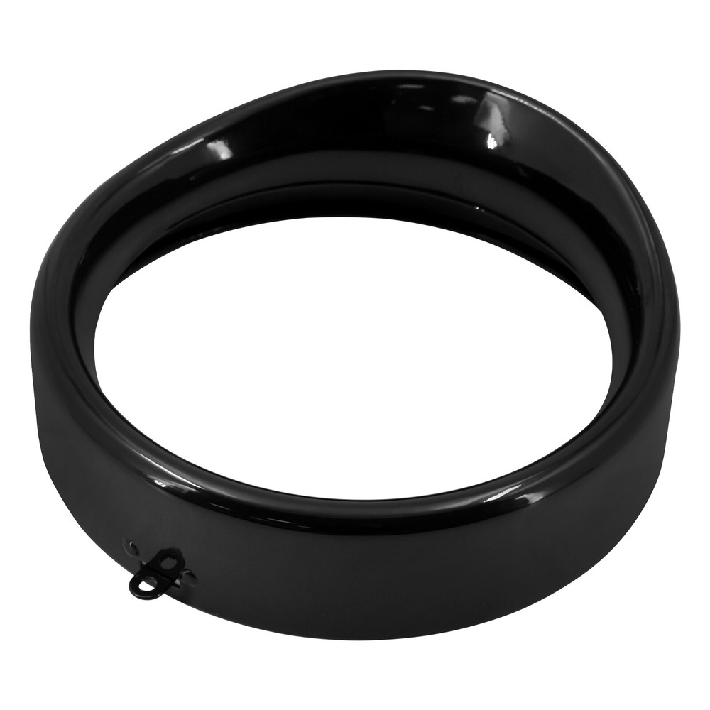 Black 7" Headlight Trim Light Ring Visor Bezel Fit For Harley FL Softail 94-17