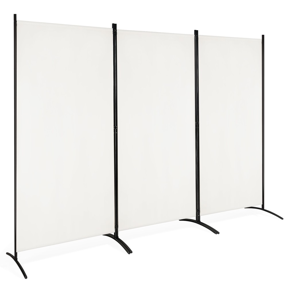 3-Panel Room Divider Folding Privacy Partition Screen for Office Room White