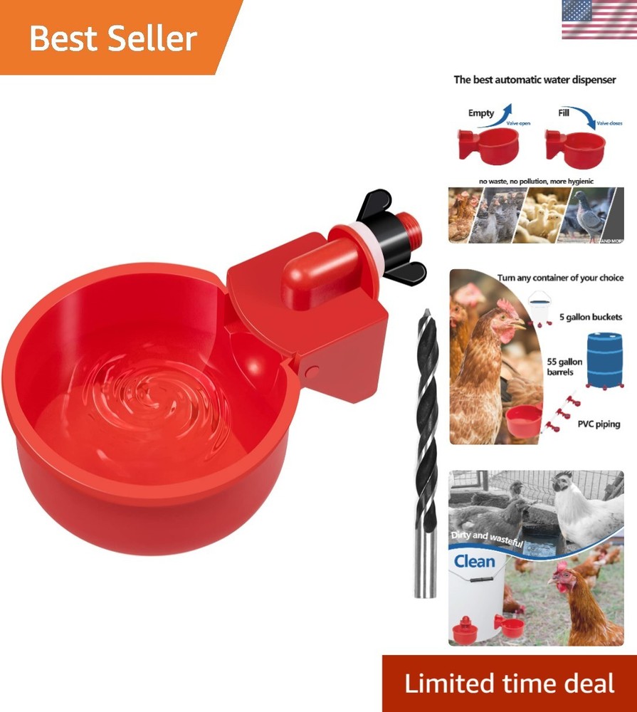 Essential 5 Gallon Automatic Chicken Water Cups - 4 Pack for Flock Hydration