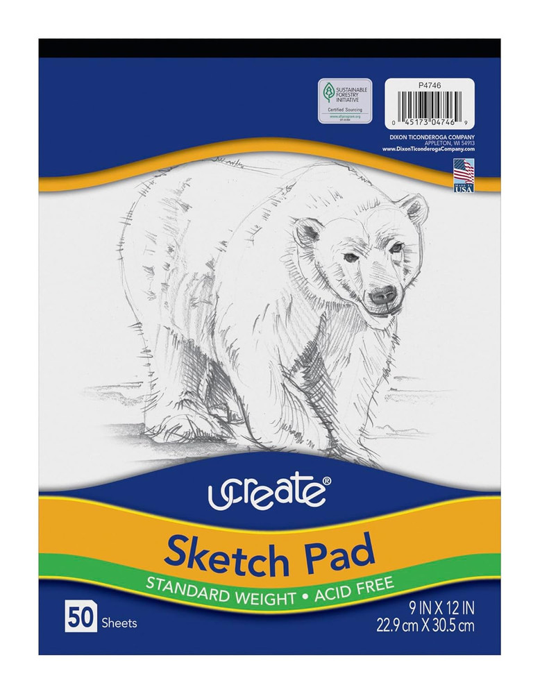Sketch Pad, Standard Weight, 9" X 12", 50 Sheets