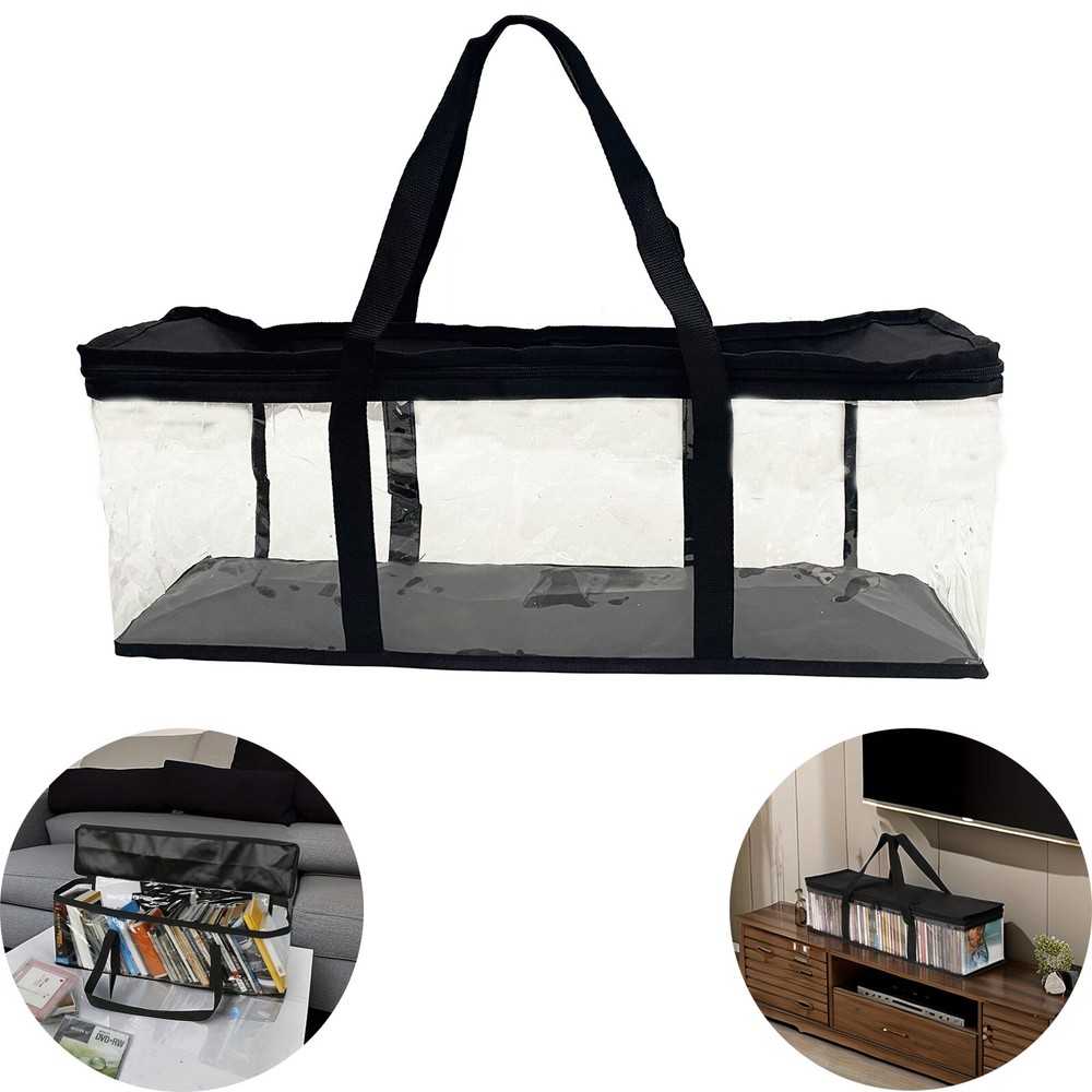 CD Storage Bag Portable PVC Dust-proof Books Documents Storage Bag