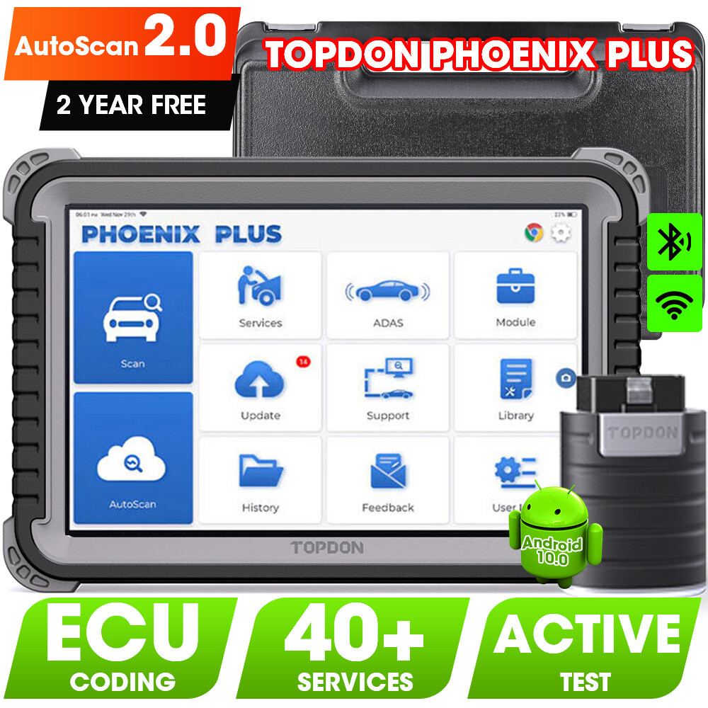 2025 TOPDON Phoenix Plus Bidirectional Car Diagnostic Scanner ECU Coding