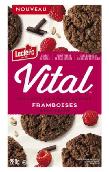 Vital Cocoa Oat Bran Cookie Raspberry 280g (2 Pack)