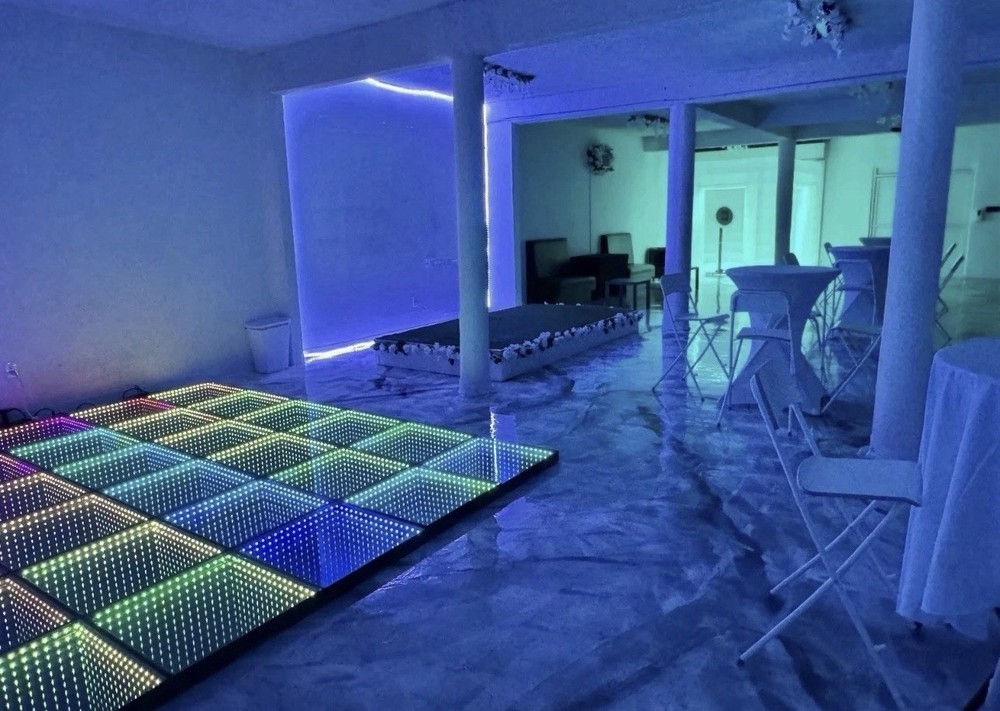 LED Multicolor 20 × 20 Infinity Dance Floor Lighting System Color Mixing Panels