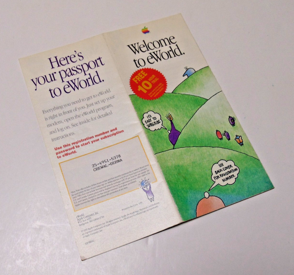 MAC Computer Apple eWORLD Community 1995 Retro Vintage Computing Brochure