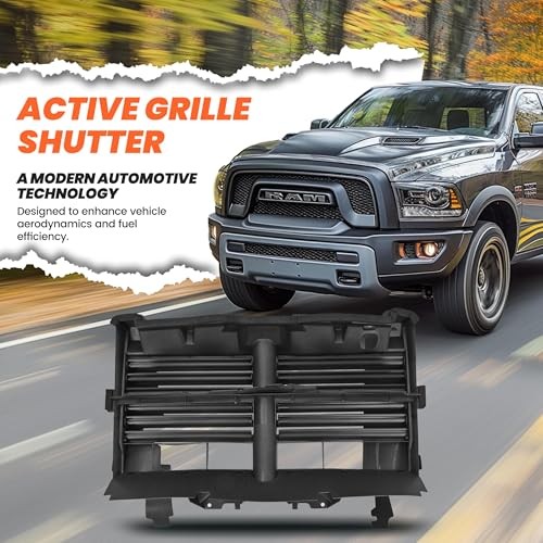 Active Grille Shutter Assembly w/o Actuator Compatible with 2013-2018 Ram