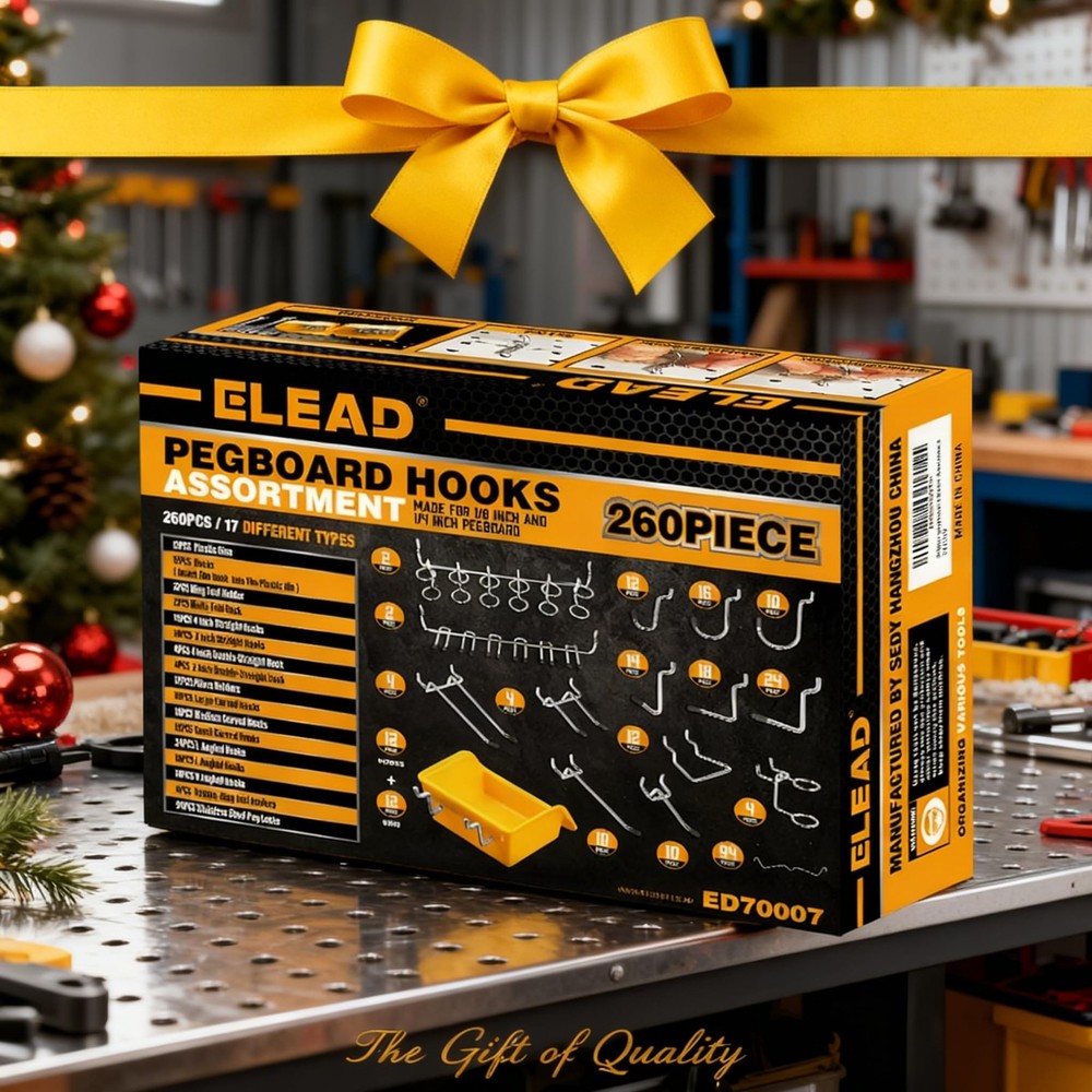 260-Piece Pegboard Hooks Kit, Peg Board Organizer 260-Piece, Yellow