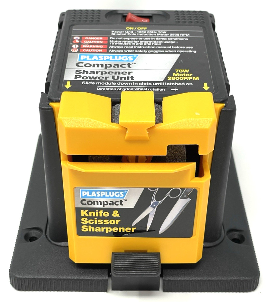 Plasplugs Compact Sharpener Power Unit for Knife & Scissors | Top Cond | Tested!