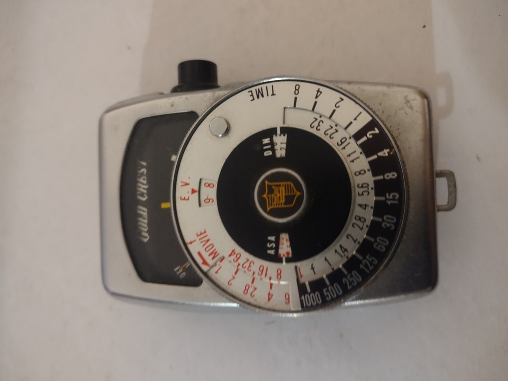 Vintage Gold Crest Camera Light Meter with Leather Snap Close Case Untested