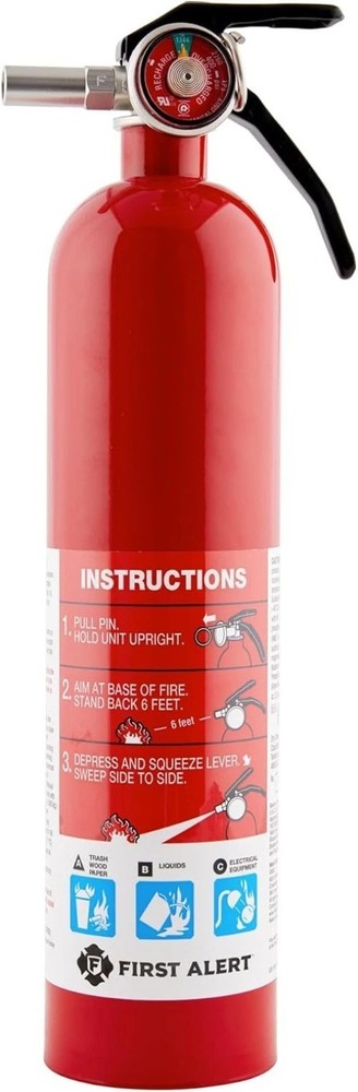 Fire Extinguisher for Home, Standard Rechargeable Compliance Unit Bundle Red