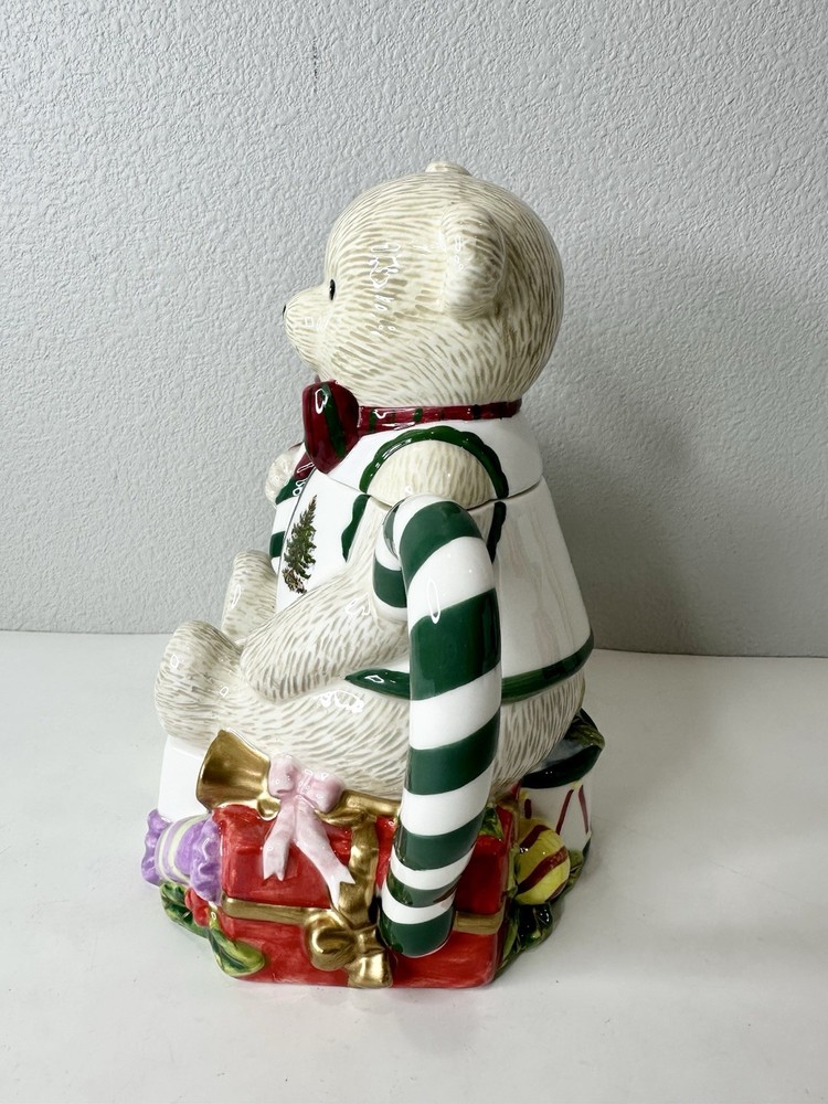 SPODE HAND PAINTED TEDDY BEAR TEAPOT - NEW IN BOX - CHRISTMAS TREE COLLECTION