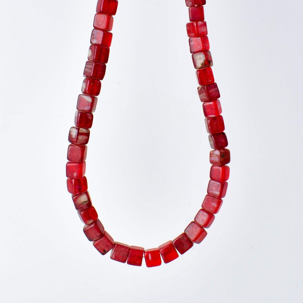 Red Kancamba Bohemian Cube Trade Beads