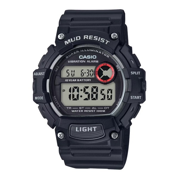 Casio Mud-Resistant Digital Watch w/ Vibration Alarm
