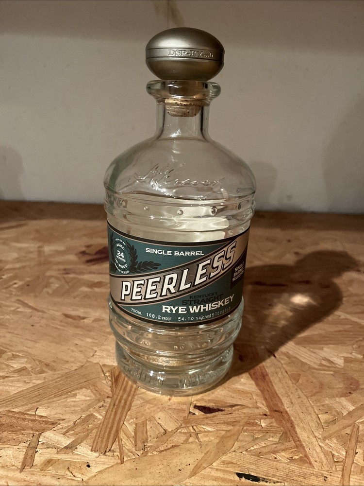 Empty Signed Peerless 24 Month Barrel Proof Rye Single Barrel Selection “Brunch”