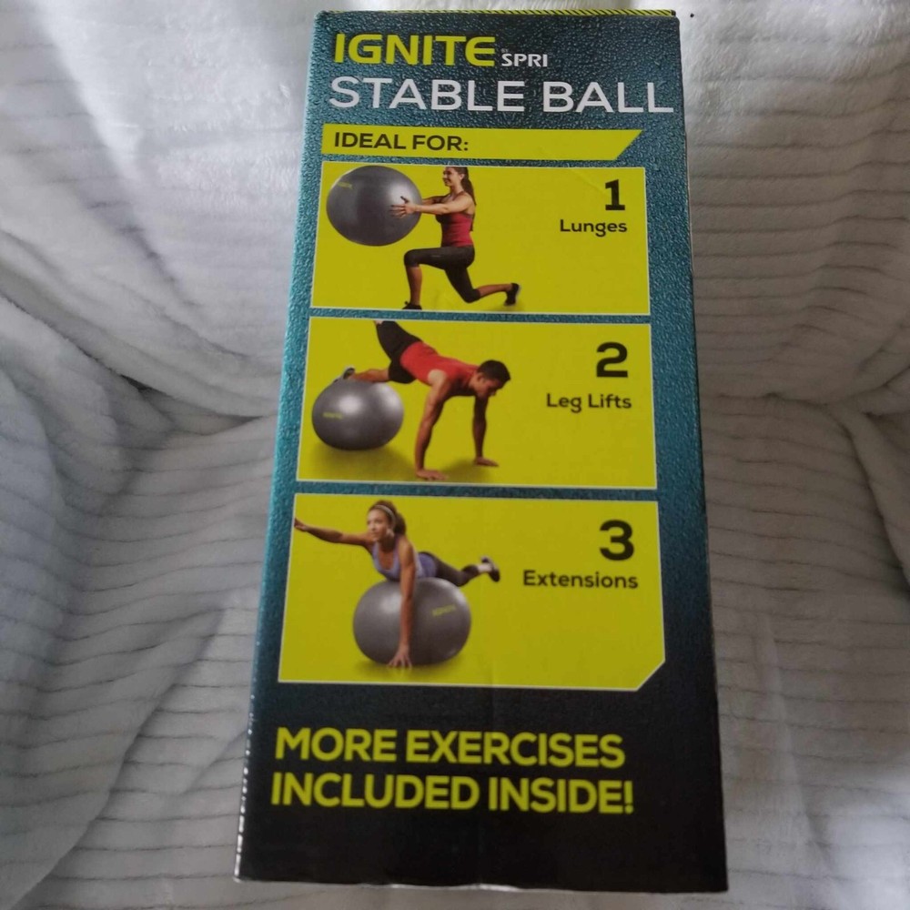 Spri IGNITE Stable Ball 65cm with Hand Pump max 300lbs stabilizing base compound