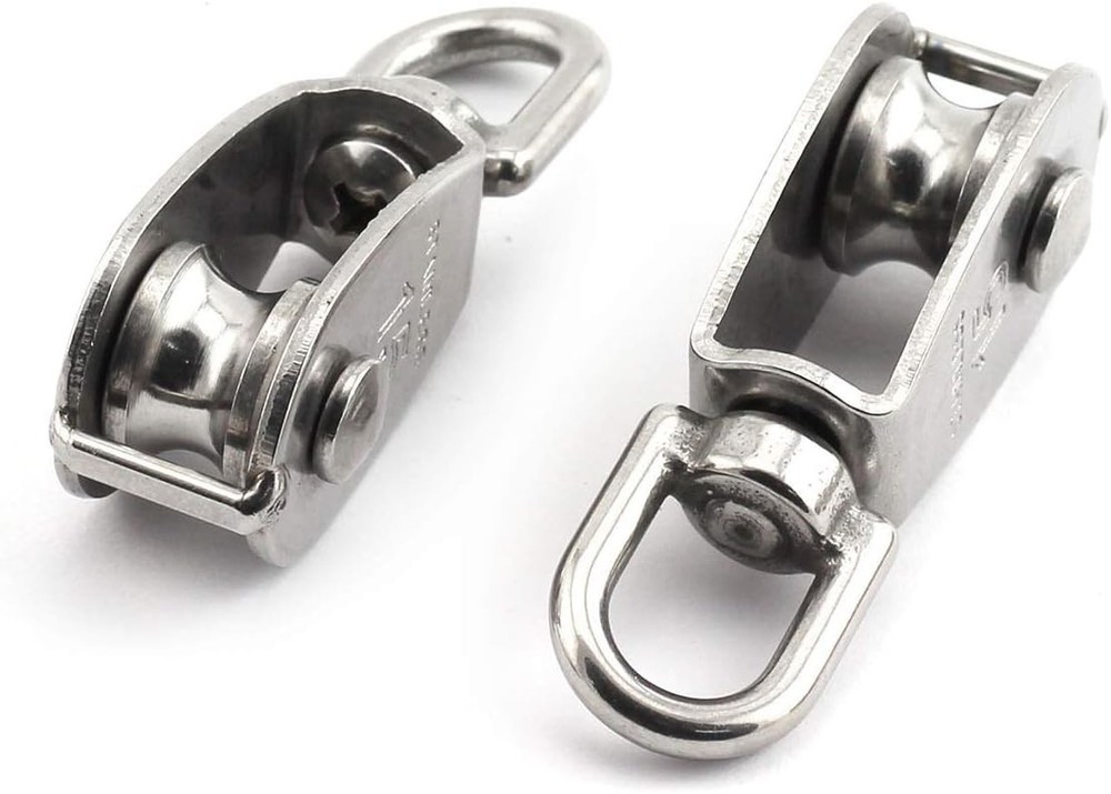2-Pack M15 Single Wheel Stainless Steel Rigging Block - Swivel Functionality