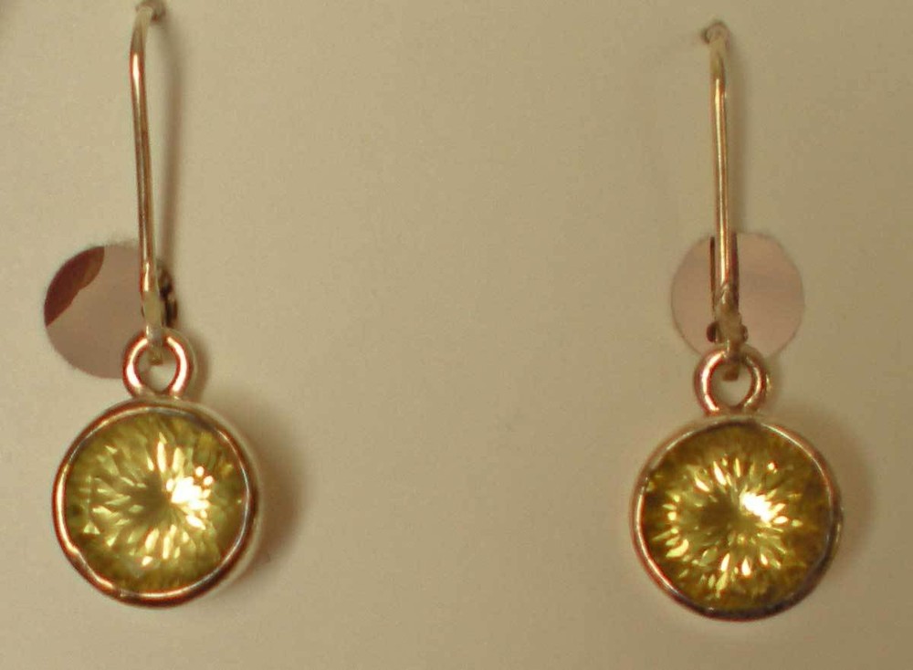 Lemon Quartz Earrings - Sterling Silver j331