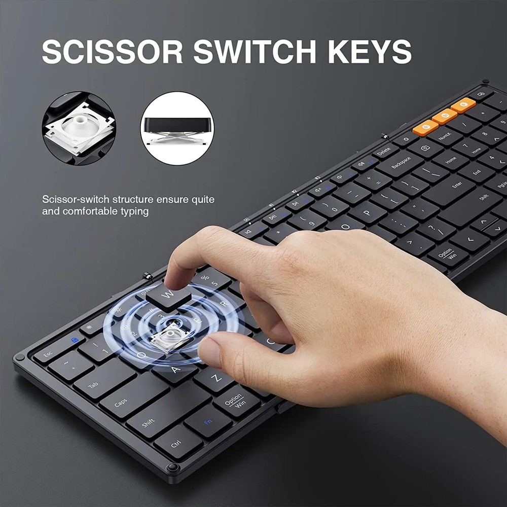 ProtoArc Foldable Bluetooth Keyboard, XK01 Folding Wireless Portable Keyboard