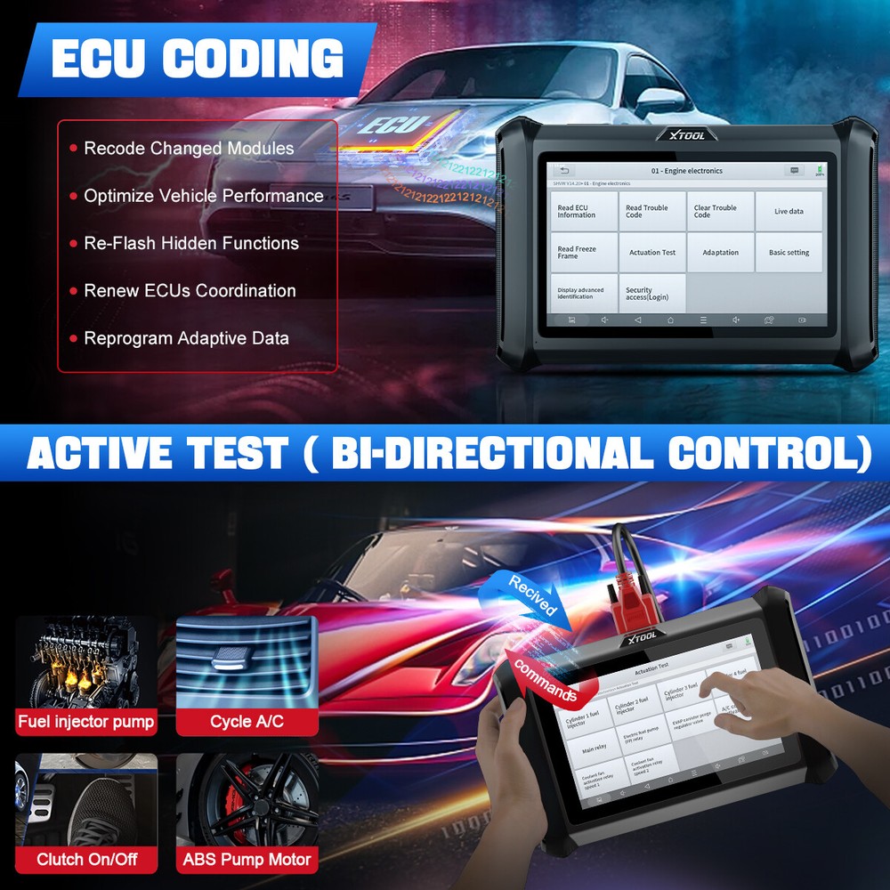 XTOOL D7S Auto Bidirectional Full System Car Diagnostic Scanner KEY Coding TOOL