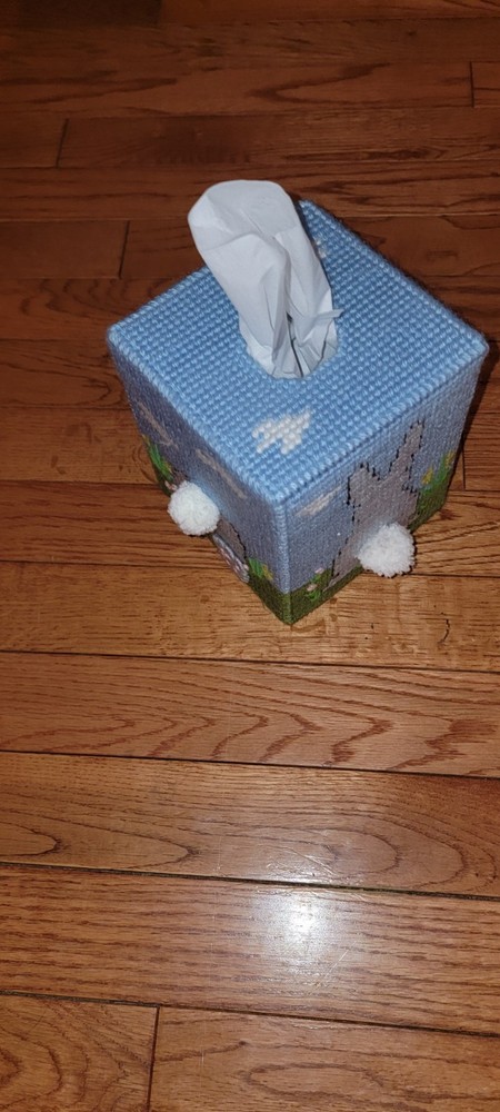 EASTER BUNNY TISSUE COVER OR DECOR - HANDMADE - COMPLETED PROJECT