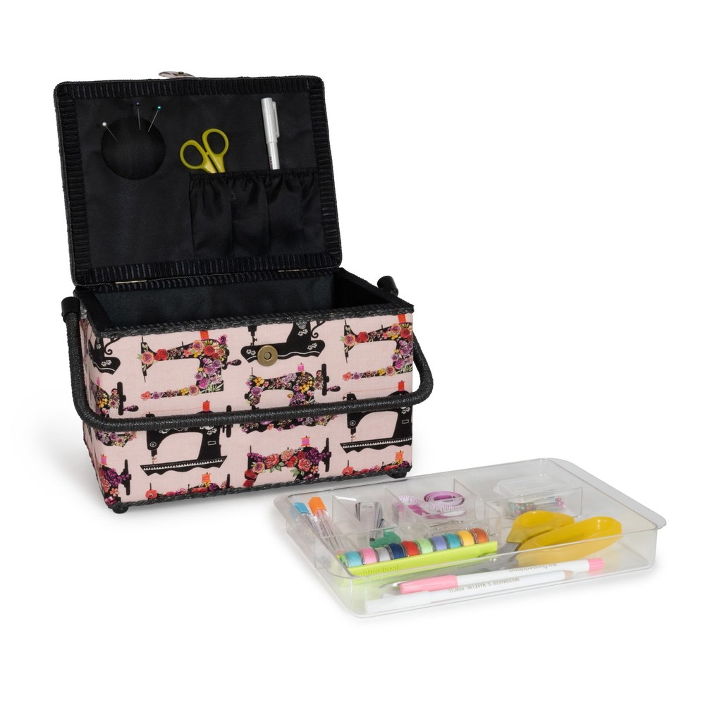 Large Sewing Basket Pink Sewing Machines