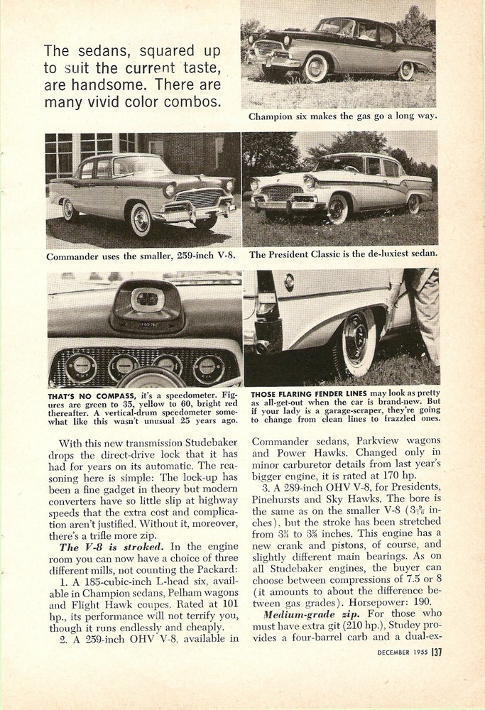 You'll Hardly Know the New Studebakers Dec. '55 Pop. Science Article