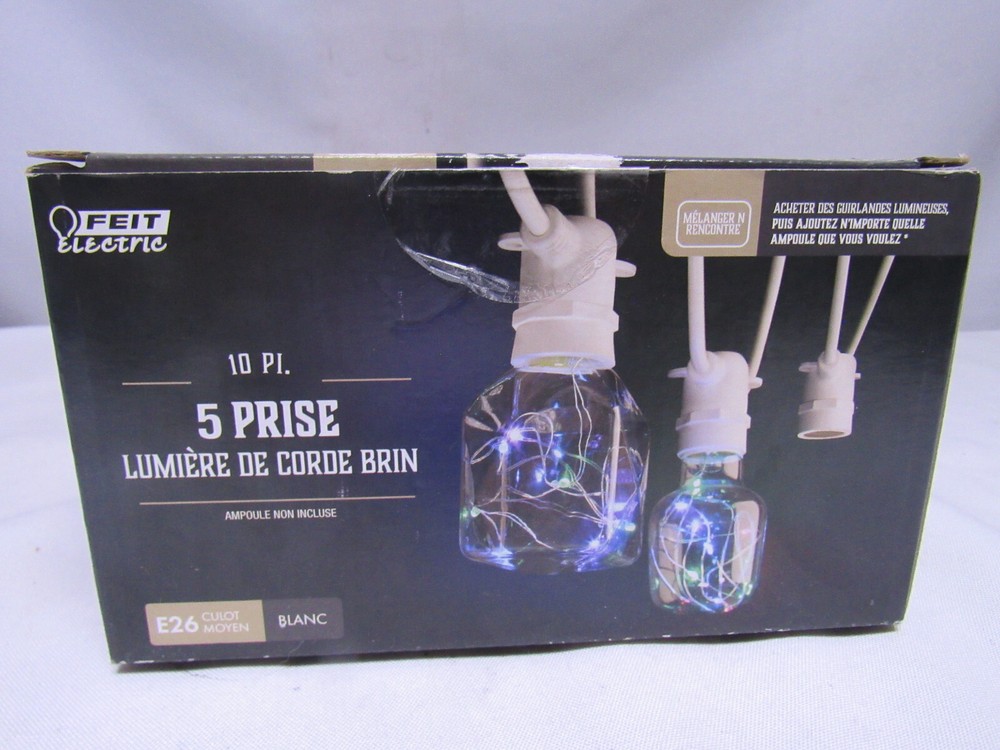 Feit Electric LED Mix N Match Socket String Light Strand Clear 10 ft. 5 lights