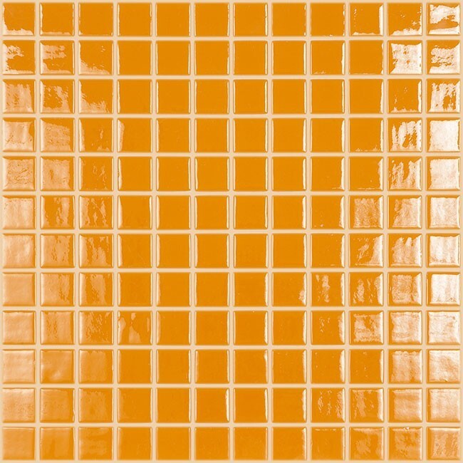 Orange Iridescent Opaque Glass Mosaic Tile