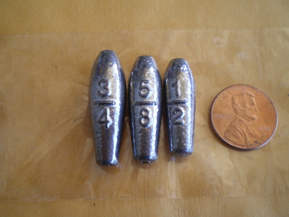 30 TROLLING SHAPE LURE BODIES/SLIP SINKER 3/4,5/8,1/2 OZ. 10 EA."MAKE SPINNERS"