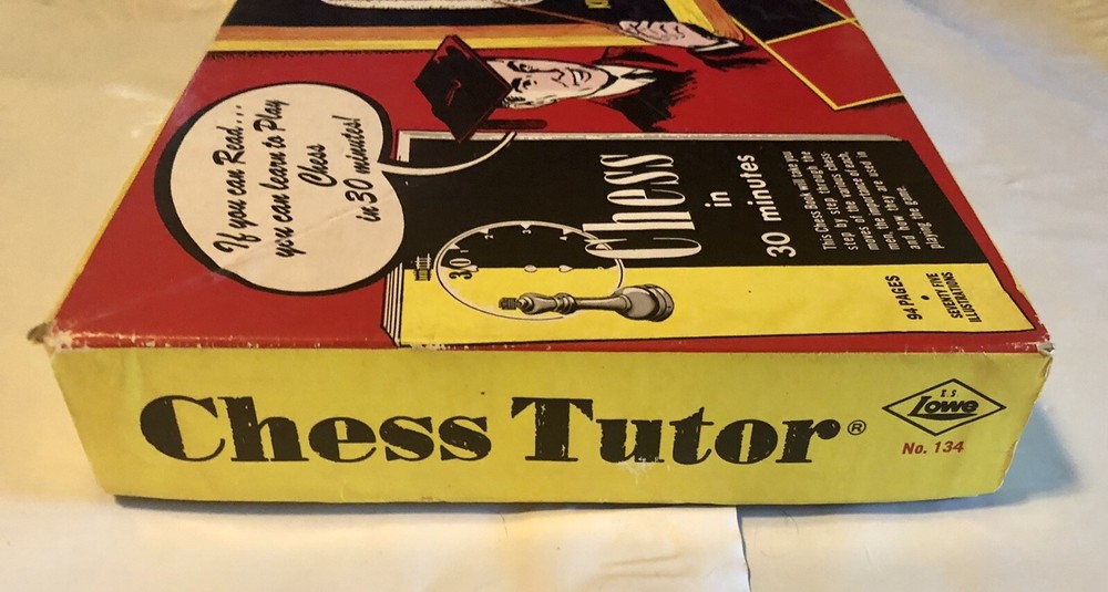 Vintage 1972 Lowe Chess Tutor Set King Size- Chess Complete-Missing 5 Checkers