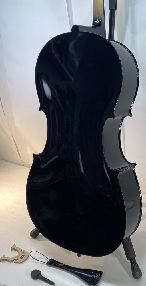 Cecilio CCO-BLACK Black 1/2 Cello NEEDS WORK READ MISSING PEGS