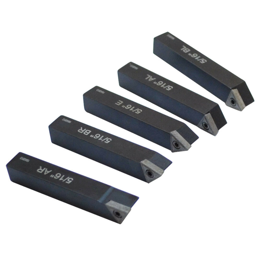 5/16" 5 Pc Indexable Carbide Insert Turning Tool Bit C6 Chipbreaker Lathe