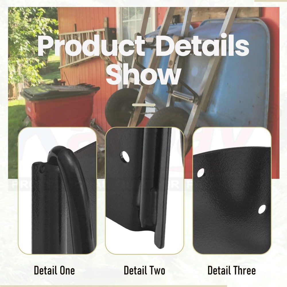 Wheelbarrow Storage Bracket - 90 lbs Capacity, Heavy Duty Storage Hook for Mo...