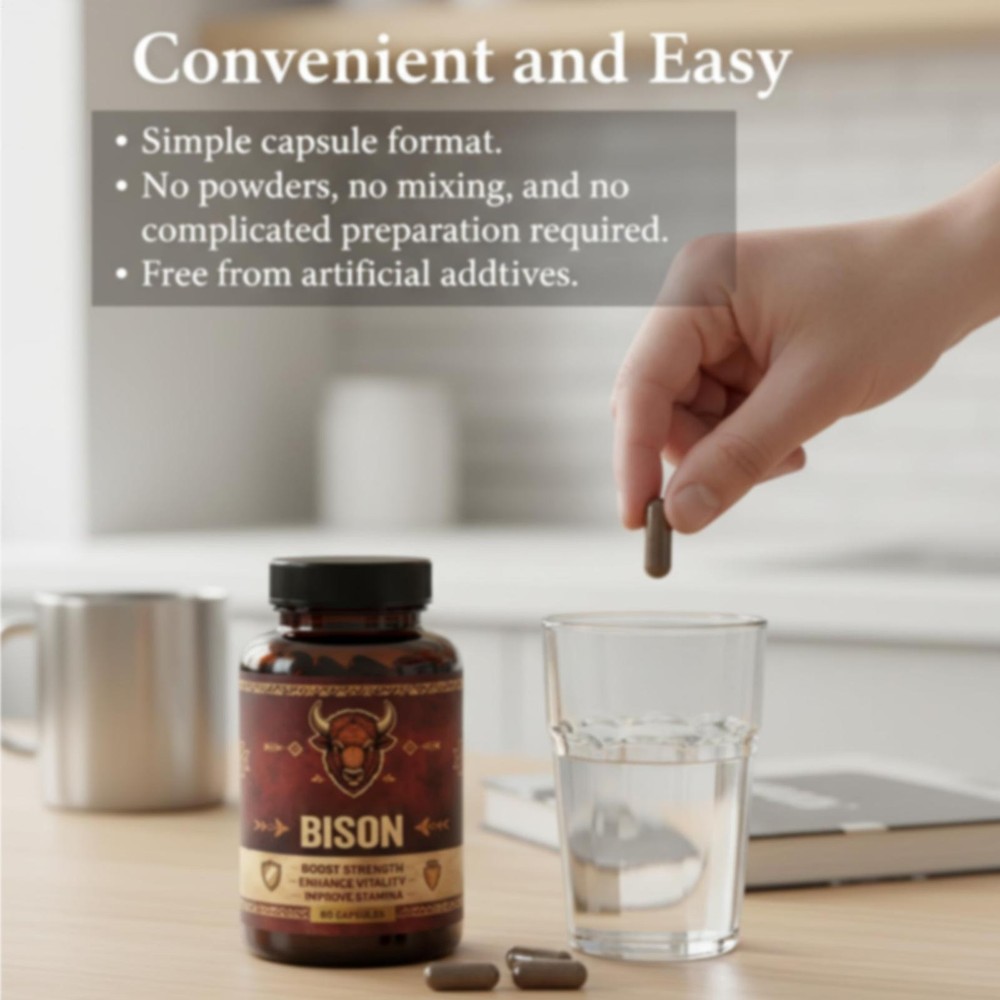 Primal Edge Bison, Primal American Bison Extract Capsules – 60 Capsules (1pack)