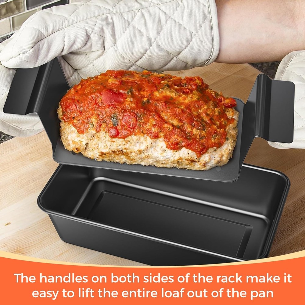 Baking Bread Meatloaf Pan Nonstick with Drip Tray 2 Pack