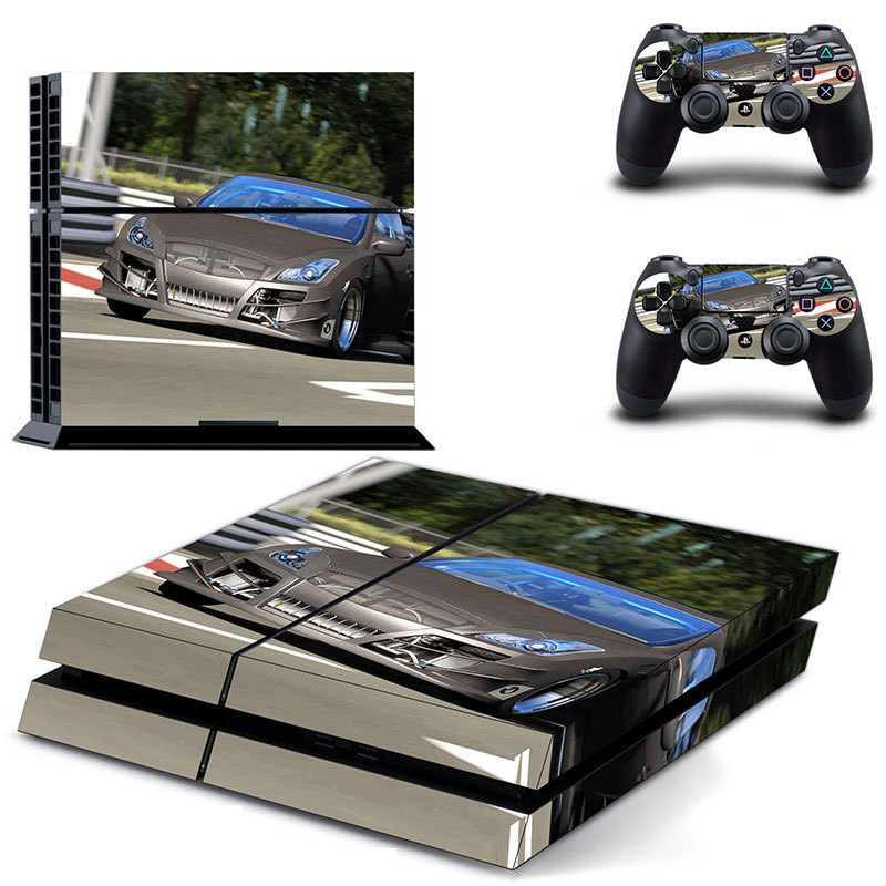 Sony PS4 Console and Controller Skins / Decal -- Fast Car (#0041)
