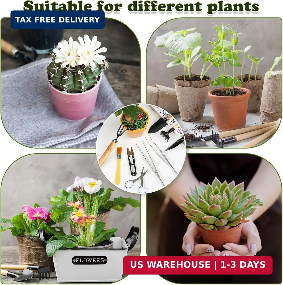 9PCS Basic Bonsai Tools Set, Bonsai Tree Kit Mini Garden Tools Includes Pruning