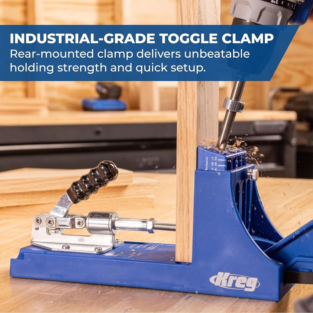 Pocket Hole Jig - Adjustable, Versatile Jig for Strong Joints - Create Perfec...