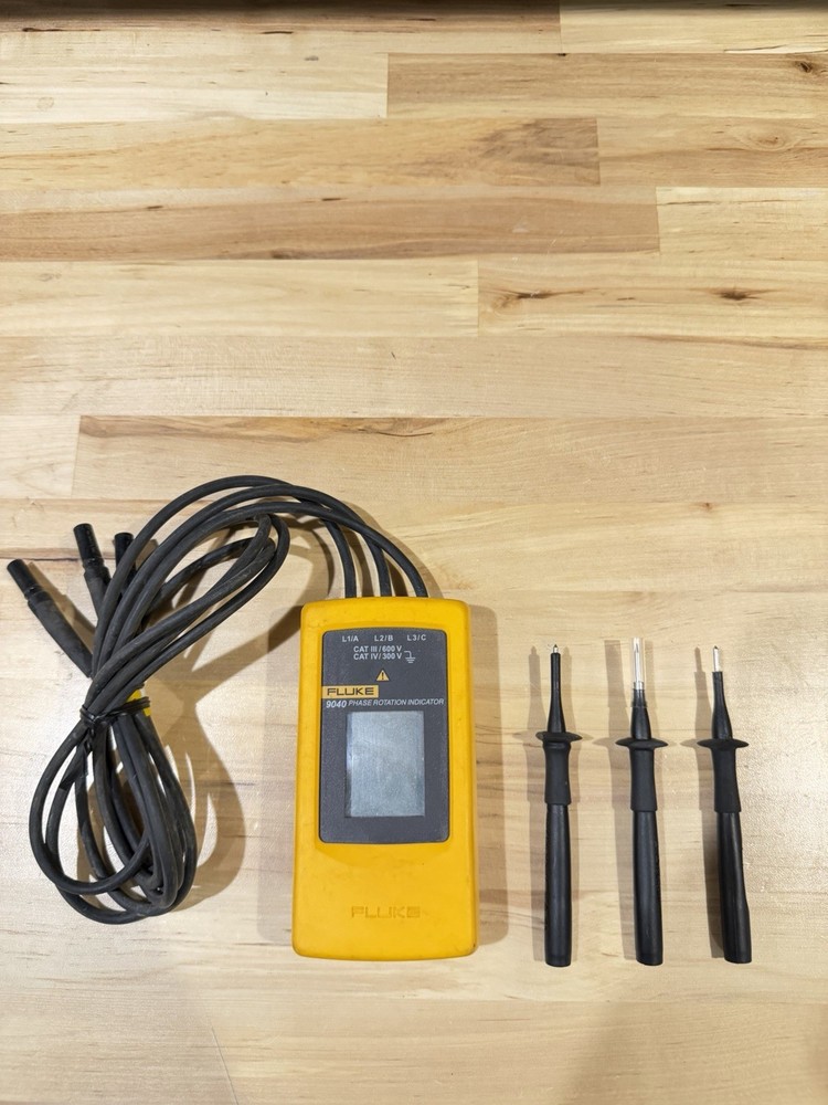 FLUKE 9040 DIGITAL PHASE ROTATION INDICATOR METER (SHIPS FAST) TESTED
